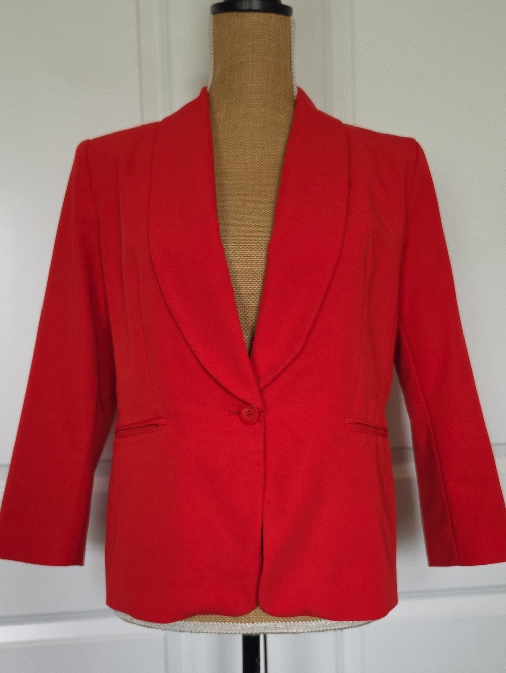 Cynthia Rowley Vibrant Red Single-Button Blazer